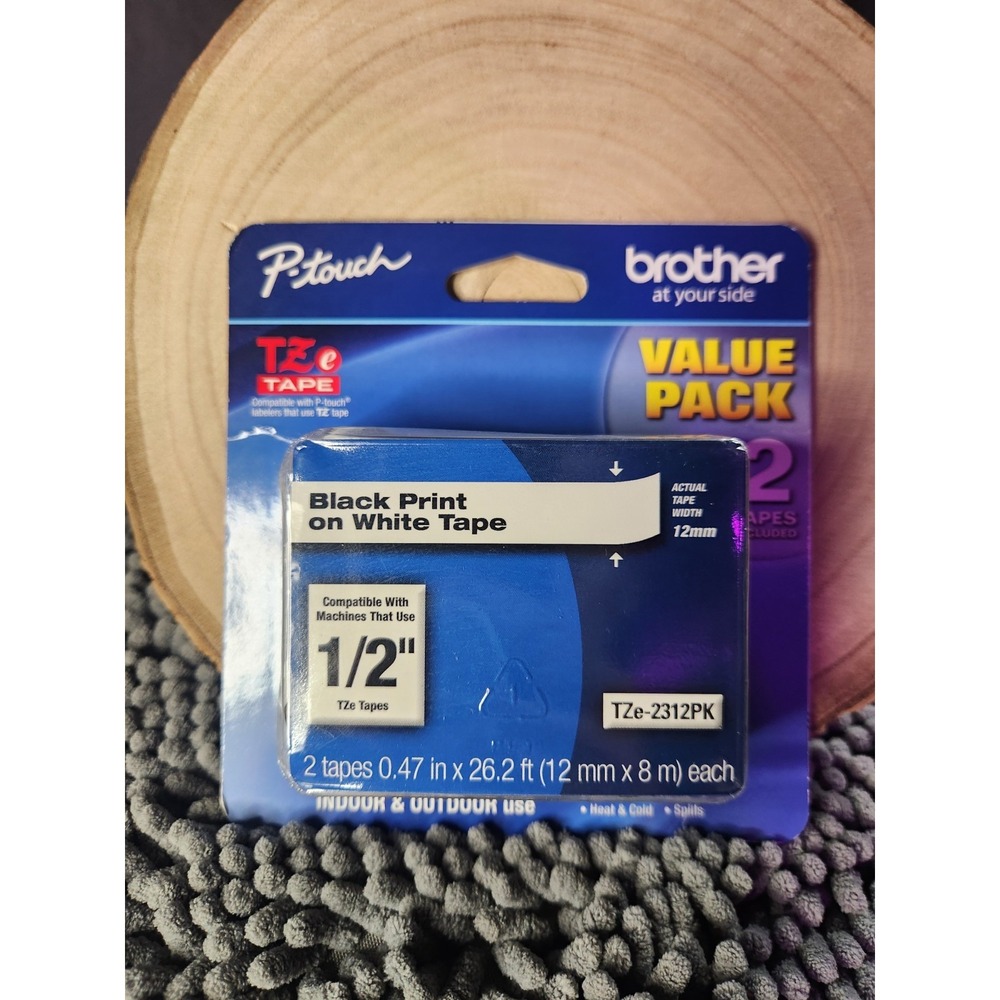 New Genuine Brother P-Touch TZe-231 2PK‎ Black on White Tape